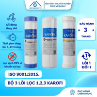 Lõi lọc nước, combo 3 lõi máy lọc số 1,2,3 chính hãng Karofi cho máy lọc nước RO - điện máy Đức Toàn