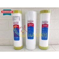 Lõi lọc nước Sunhouse ROL123, Cấu tạo bông ép và than hoạt tính dạng hạt, thời gian thay thế từ 3 đến 9 tháng - Bộ 3 Lõi số 1,2,3