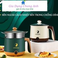 Lồi nẩu mini Shanban 2 tầng có lớp chống dính giả vân đá ( chiên,xào,nấu mì,,ăn lẩu), kèm khay hấp inox