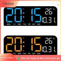 [Lối sống] Đồng hồ treo tường kỹ thuật số LED có nhiệt độ, ngày, 2-Alarm, Hẹn giờ đếm ngược & Đồng hồ để bàn độ sáng có thể điều chỉnh