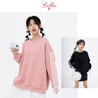 LOLLIE STUDIO - Áo nỉ sweater sọc viền buộc nơ TKP187 áo dài tay thu đông thiết kế cao cấp dễ dàng phối đồ
