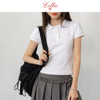 LOLLIE STUDIO - Áo thun cổ sen thêu nơ Lottie Top TKP215 áo cotton trắng cộc tay đi học thiết kế cao cấp dễ phối đồ