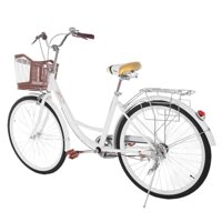 Lomelomme Women Bikes Beach Cruiser Bike, 20 26 Inch Comfort Bike Classic Retro Bicycle Commute Body Ease Women's Committed Rider White Beach C...