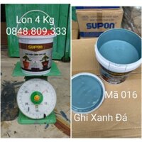 Lon 4 Kg : Sơn Chậu Cảnh Cao Cấp Màu Ghi Xanh Giả Đá ,Dòng Sơn Bóng Hệ Nước ,Kháng Kiềm ,Chống Nấm Mốc