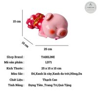 Lợn đất heo đất ống heo tiết kiệm tiền TABILINE nằm ngủ size nhỏ đáng yêu LD71