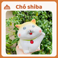 Lợn đất heo đất ống hoe tiết kiệm decor - Chó Shiba - Bát Tràng