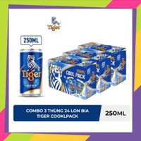 LON NHỎ - COMBO 3 Thùng Bia Tiger COOLPACK 250ml
