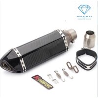 Lon Pô Akrapovic Lục Giác Bạc Và Full Carbon và titan 7 màu Đủ phụ kiện + Tiêu Pô