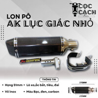 LON Pô AKRAPOVIC LỤC GIÁC - VỎ CARBON, THIẾT KẾ THỂ THAO DPOL
