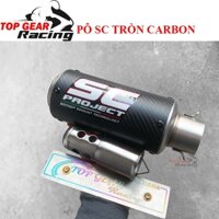 Lon Pô SC Tròn Carbon Họng 51mm Kèm Tiêu Giảm Thanh TOPGEAR