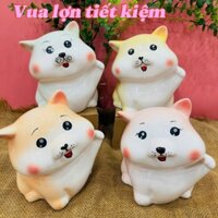 Lợn sứ chó siba Bát Tràng -Heo Đất-ống sứ may mắn trắng, hồng, đen-Ống đựng tiền Vua lợn Tiết Kiệm