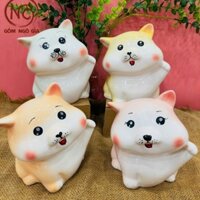 Lợn sứ chó siba Bát Tràng -Heo Đất-ống sứ may mắn trắng, hồng, đen-Ống đựng tiềnGốm Ngô Gia
