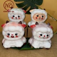 Lợn sứ cừu 2 xừng Bát Tràng -Heo Đất-ống sứ may mắn trắng, hồng, tím-Ống đựng tiền Gốm Ngô Gia