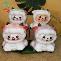 Lợn sứ cừu 2 xừng Bát Tràng -Heo Đất-ống sứ may mắn trắng, hồng, tím-Ống đựng tiền Vua_decor