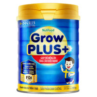 Lon sữa Nutifood Grow plus+ xanh 900g cho trẻ suy dinh dưỡng thấp còi, giúp trẻ tăng cân,