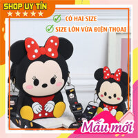 [Lớn, vừa điện thoại] Túi xách đeo chéo silicon hình mickey minnie thời trang dễ thương làm quà tặng