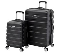 LONDON FOG Hardside Spinner Luggage, Black SR, 2-Piece Set