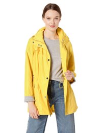 LONDON FOG womens Hooded Anorak With Waist Detail