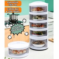 Lồng bàn 5 tầng [LOẠI 1] Hộp đựng thức ăn giữ nhiệt, chống bụi, chống côn trùng đa năng, cho không gian bếp gọn gàng