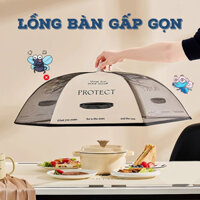 Lồng bàn gấp gọn đậy thức ăn, chất liệu vải polyester bền chắc kích thước 70cm tấm che bụi bàn ăn