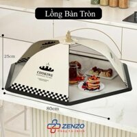 Lồng bàn gấp gọn đậy thức ăn tiết kiệm diện tích chất liệu vải polyester bền chắc kích thước 70cm