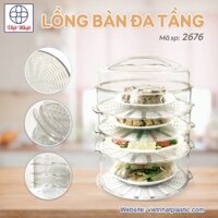 lồng bàn giữ nhiệt nhiều tầng nhựa cao cấp, lồng bàn đậy thức ăn gấp gọn 5 tầng