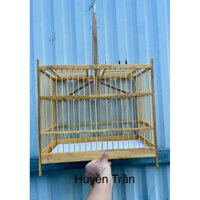 Lồng bẫy chim Chào Mào, lồng bẫy chào mào 2 cửa gỗ vàng Huế phụ kiện lồng chim Thành Khang