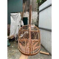 Lồng bẫy chim vành khuyên chất liệu trúc già xử lí một mặt siêu nhạy phụ kiện Huyền Trần