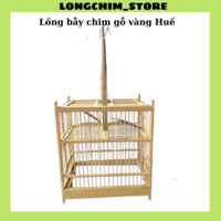 Lồng bẫy gỗ chào mào huế vàng kích thước 40x26x40 bẫy chim chào mào chích chòe siêu nhạy bén