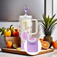 Lông Bóng Móc Khóa Mặt Dây Chuyền Silicon Coaster Bộ Phụ Kiện Dễ Thương Cho Stanley Tumbler K4o3