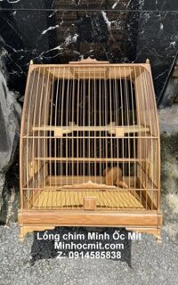 Lồng Chào Mào Thái vuông cao trơn kỹ nét tre già