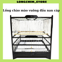 Lồng chào mào vuông đấu phun đen nan cáp quang chất liệu gỗ ép cao cấp đủ phụ kiện