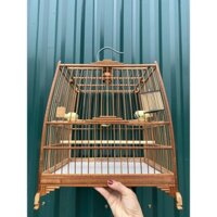 Lồng chim chào mào tự ráp Khung lồng chào mào trúc, tre già xử lý rộng 37cm cột thẳng nóc chữ H kèm móc nậm gỗ bền đẹp