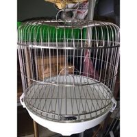 Lồng chim cu gáy tròn inox đức huy cứng cáp đường kính 38 x cao 35