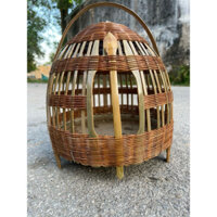 Lồng chim đa đa, lồng nuôi chim đa đa chất liệu tre gai, đã tráng cát gắn keo chắc chắc (MS470)