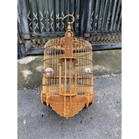 Lồng chim Hoạ mi kiếm tre già chạm bông lúa