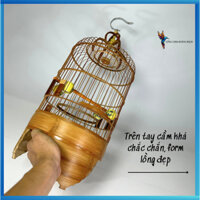 Lồng chim khuyên, lồng chim hút mật ráp sẵn trúc già giá rẻ tặng kèm phụ kiện