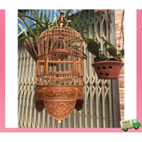 Lồng chim khuyên ,lồng khuyên đục máy ,đục tang chân cao cấp có phụ kiện đẹp đi kèm lồng