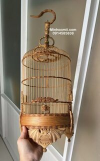 Lồng chim ốc mít, hút mật tre già chạm Phúc tinh – Dơi ngậm tiền may mắn tài lộc