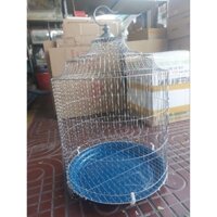 Lồng chim sáo, cưỡng, nhồng kẽm sơn bạc (tặng kèm máng)