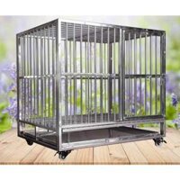 Lồng chó Inox - Chuồng nuôi chó Size to [ 94cm x 64cm x 80cm ] Phù hợp nuôi chó từ 10 kg đến 25 kg