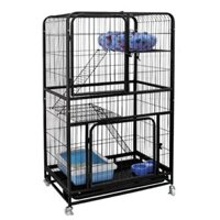 Lồng chuồng mèo nan ống 3 tầng có bánh xe M: 78x54x137cm