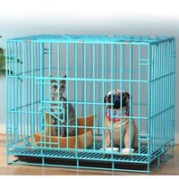 Lồng Chuồng Nhà Sơn Tĩnh Điện Nan Dày Có Khay Vệ Sinh Gấp Gọn, Dễ Vệ Sinh, Vận Chuyển Cho Chó Mèo Size S