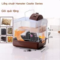 Lồng chuột hamster, biệt thự tổ gấu vàng, lâu đài hai tầng lớn, bộ lồng nuôi chuột cao, gói quà lồn