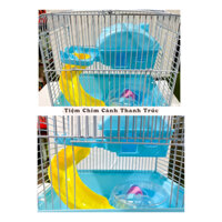 Lồng chuột Hamster, bọ ú, nhím, sóc bay ngôi nhà xanh biển đầy đủ phụ kiện