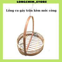 Lồng cu gáy trần chất liệu tre phun đậm nuôi chim kèm cóng ăn đầy đủ phụ kiện