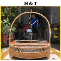 Lồng cu gáy trần H&T lồng nuôi chim cu gáy trần tặng xích chân chim kèm cóng ăn uống
