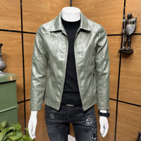 Lông Cừu Lót Da Áo Khoác Nam Xuân Thu Đông Ngắn Phong Cách Mới Thường Ngày Dày Xe Máy pu Da Áo Khoác
