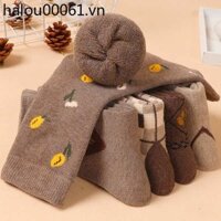 Lông Cừu Lót Dày Tất Nữ Thu Đông Ấm Áp Giữa Ống Mùa Đông Tuyết Dài Ống Mùa Đông Terry Ngủ Confinement Tầng