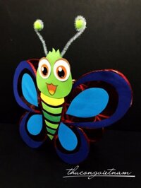 Lồng đèn giấy kính bướm đã trang trí mẫu 2